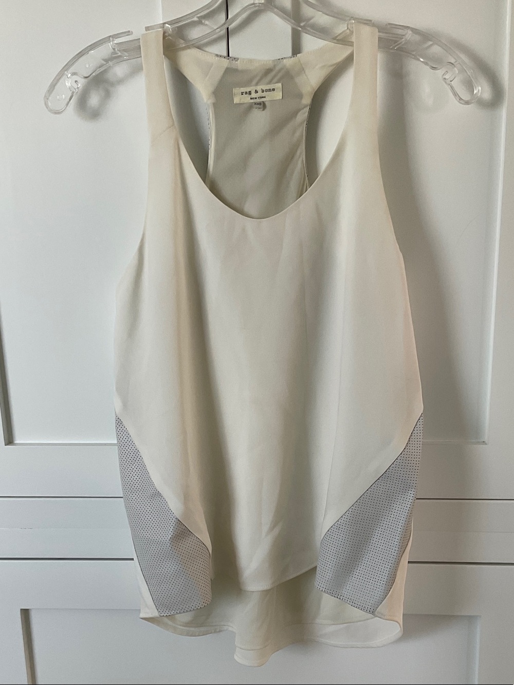 rag & bone Chieftain Leather-Trim Racerback Top